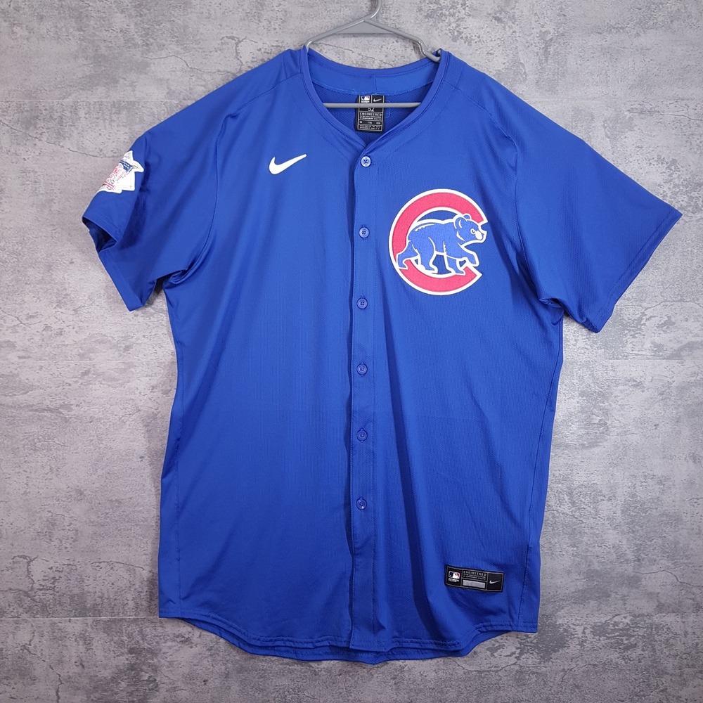 NIKE Chicago Cubs Vapor Elite Authentic Jersey Mens Size 52 2XL Blue Red